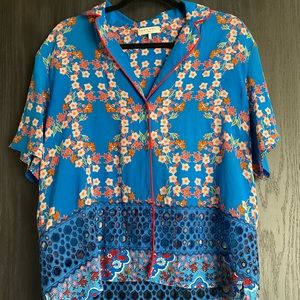 Sandro silk oversized button down shirt